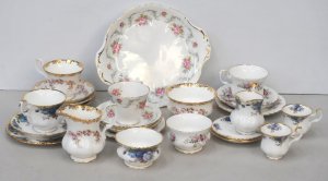 Lot 080 - Group lot Royal Albert China part sets inc Moonlight Rose Trio, 2 x De