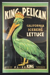 Lot 085 - Large framed Colour Reproduction of a King Pelican California Iceberg