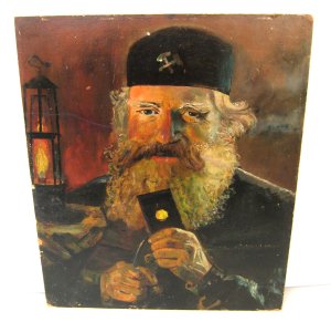 Lot 100 - Artist Unknown possibly Madge Illingworth - Unframed Oil painting - Po