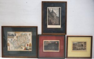 Lot 127 - Group lot - Framed Engravings c1843 Hand coloured Map of Hertfordshire