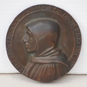 Lot 150 - Bronze portrait medallion Girolamo Savonarola (1452-1498) Preacher