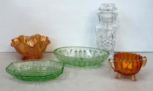 Lot 168 - 5 x pces Glassware - heavy Inwald crystal cocktail shaker, 2 pces Mar