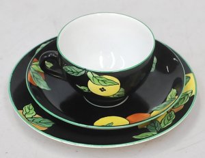 Lot 188 - Rare Vintage Bourne Leigh English china Art Deco Trio in the 'Chu Chin
