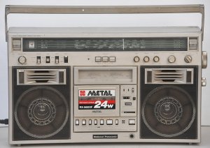 Lot 002 - Large vintage c1980s National Panasonic Portable Cassette Deck Radio -