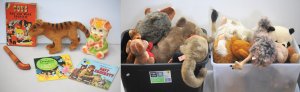 Lot 028 - 2 x Boxes Toys & Soft toy animals inc Koalas, Ostrich, Kangaroos,