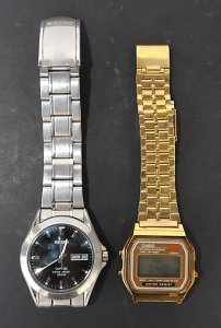 Lot 034 - 2 x Vintage Mens Watches incl Casio A159W Digital Watch & Vintage