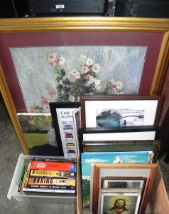 Lot 051 - Group lot - Framed Pictures & Box Sporting Books - Oil Painting 'I
