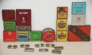 Lot 088 - Box lot - Vintage Tins - Mainly Tobacco & Cigarettes incl Lloyds B