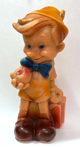 Lot 110 - 1950s Walt Disney Driclad Pinocchio rubber squeak toy, made in Austral