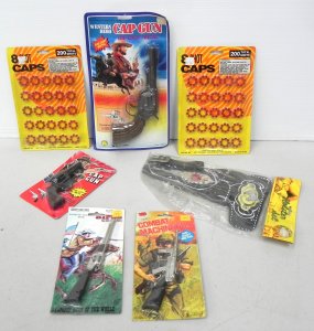 Lot 132 - Group of Vintage unopened cap-guns and accessories inc holster etc