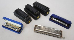Lot 141 - 6 x Harmonicas incl Hohner Super Chromonica, 3 x Hohner Pro Harps in G