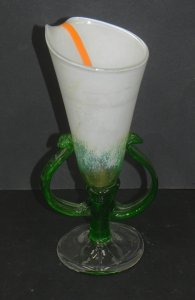 Lot 181 - Australian Signed Art Glass Jane Cowie Vase - Titled - Madonna Lily