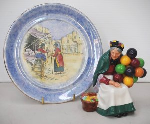 Lot 188 - 2 pces Vintage English Ceramics inc c1925 Grimwades Lustre Plate - Gli