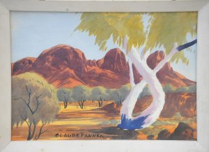 Lot 193 - Claude Pannka (1928 - 1972) Small Framed Hermannsburg school Watercolo