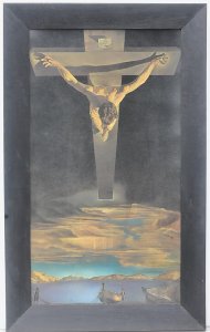 Framed Print of Christ of Saint John of the Cross by Salvador Dali - Approx 83cm