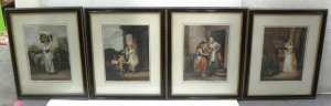 Lot 004 - Set of 4 x vintage 19th C Cries of London Hand coloured Stipple Engrav