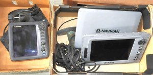 Lot 014 - 2 x Modern Fish Finder Units incl Furuno 587 Fish Finder & Navman