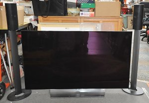 Lot 020 - Modern LG OLED 55 inch Flat Screen TV w Remote - model 55EF950T + pair