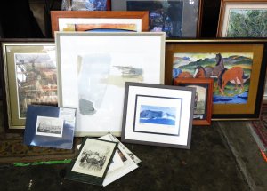 Lot 041 - Large group of framed and mounted pictures inc oil paintings, prints (