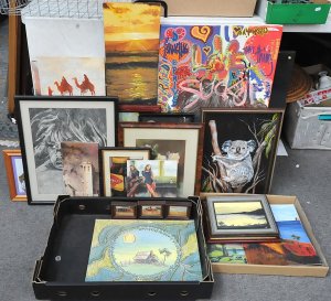 Lot 049 - Large group lot - Framed & Unframed Paintings & Pictures - hea