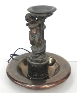 Lot 066 - Vintage Bronze Water Fountain featuring Cherub Holding Classical Colum