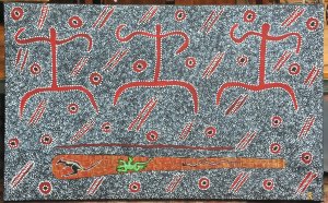 Lot 081 - Chris Sargiotis (Active c2000 - 2020s) Large stretched Aboriginal styl