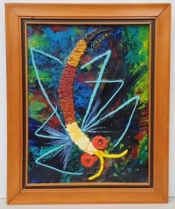Lot 084 - Jack Shahine (Active c2010 - 2020s) Framed Mixed Media - The Dragonfly