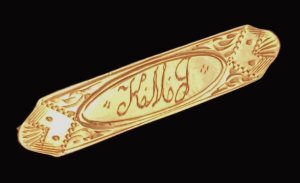Lot 157 - Babies 9ct rose gold bar brooch 12gms