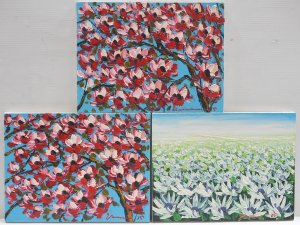Lot 165 - Artist Unknown - 3 x Moden Oil Paintings on Canvas featuring Impasto B