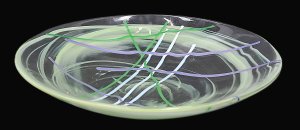 Lot 171 - Kosta Boda Anna Ehrner Glass Contrast Shallow Bowl clear with Green