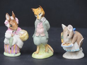 Lot 193 - 3 x Vintage Beswick Beatrix Potter Figures - Foxy Whiskered Gentleman