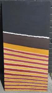 Greeny Purvis Petyarre (1930 - 2010) Large Stretched Aboriginal Oil Painting on