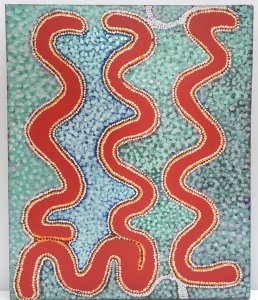 Hughie Bent (1940 - 2006) Stretched Aboriginal Oil Painting on Canvas - Untitled