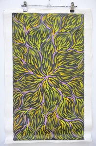 Shirley Namatjira (1969 - ) Unframed Aboriginal Oil Painting on Canvas - Bush me