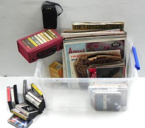 Lot 019 - Mixed Grp lot inc Cassette Tapes with vintage vinyl carry case, AWA Po