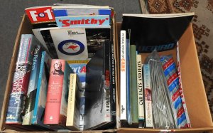 Lot 070 - 2 x boxes Military & Motoring Books - heaps RAAF related History &