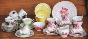 Lot 080 - Group lot China inc Royal Albert Trio -Pale Green & Yellow Gossame