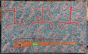Lot 095 - Chris Sargiotis (Active c2000 - 2020s) Large stretched Aboriginal styl
