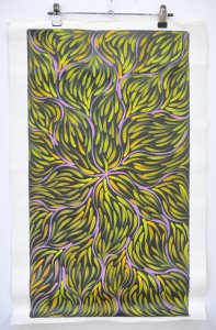 Lot 096 - Shirley Namatjira (1969 - ) Unframed Aboriginal Oil Painting on Canvas