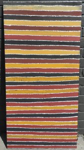Lot 097 - Greeny Purvis Petyarre (1930 - 2010) Large Stretched Aboriginal Oil Pa