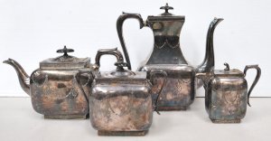 Lot 105 - 4 pce Vintage EPNS Tea & Coffee Set - Coffee Pot, Teapot, Sugar &a