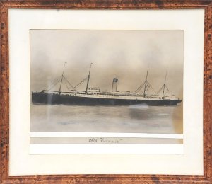 Lot 107 - Framed Vintage B&W Photograph - The SS Ceramic - White Star Line O