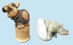 Lot 118 - 2 x Artist Signed Sculptural Pieces inc, Mexican Francisco Macias Rhin