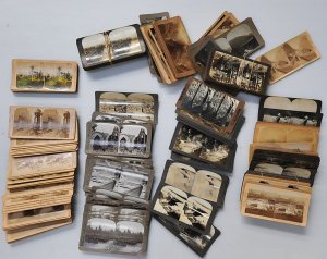 Lot 140 - Large Group Vintage Stereoscope Slides inc Historical, Industrial &amp