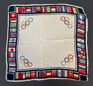 Lot 159 - 1936 German, 3rd Reich Berlin Olympics silk souvenir scarf feat Colour