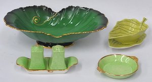 Lot 180 - Group Lot of Vintage English Green Glazed China inc, Carlton Ware Vert