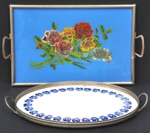 Lot 185 - 2 x Vintage Serving Trays inc, Circa 1910 Wachtersbach Secessionist ce