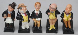 Lot 199 - Set of 5 Royal Doulton Miniature character figures inc Oliver Twist, P