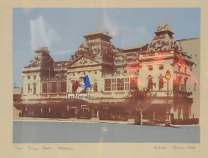 Natasha Florean (1950 - ) Framed Colour Screenprint - Princess Theatre, Melbourn