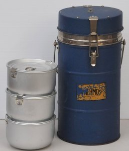 Vintage Themos Food Flask - 3 Internal Aluminium food pots